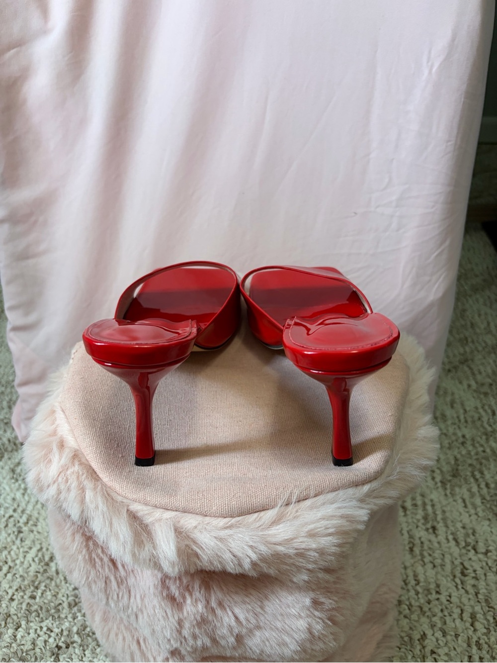 NWOT Red Patent Square-Toe Slide Heels - Women size 42 - Picture 6 of 6